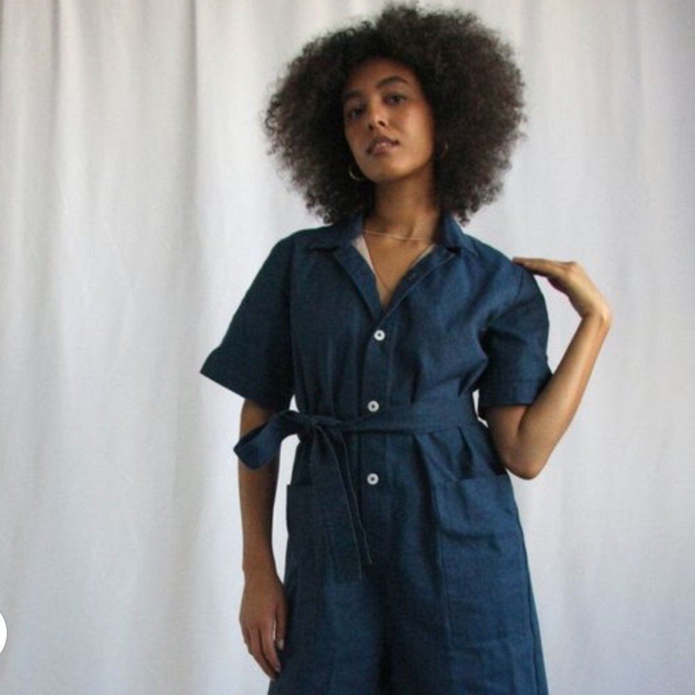 Aurorei Miro Jumpsuit in Denim. Size L.